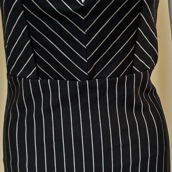 Fashion Nova Denise Striped Dress Black & White Strapless Mini Dress Sz L NWT - Picture 7 of 7